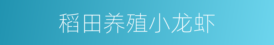 稻田养殖小龙虾的同义词