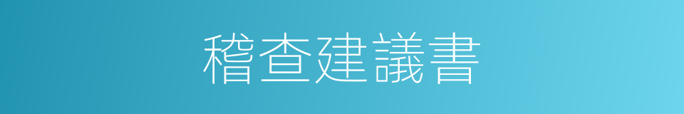 稽查建議書的同義詞