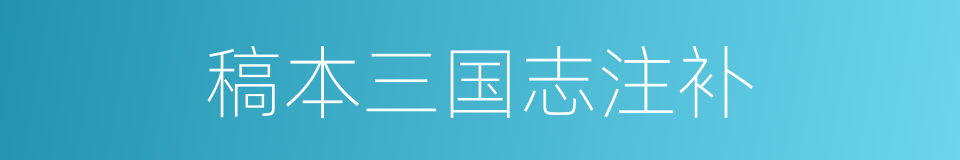 稿本三国志注补的同义词