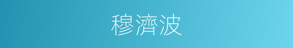 穆濟波的同義詞