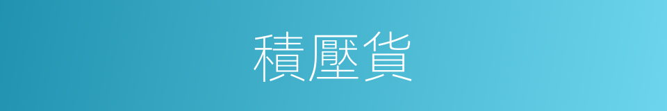 積壓貨的同義詞