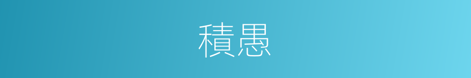 積愚的意思