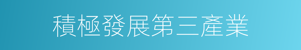 積極發展第三產業的同義詞