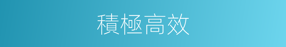 積極高效的同義詞