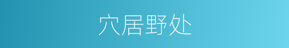 穴居野处的意思
