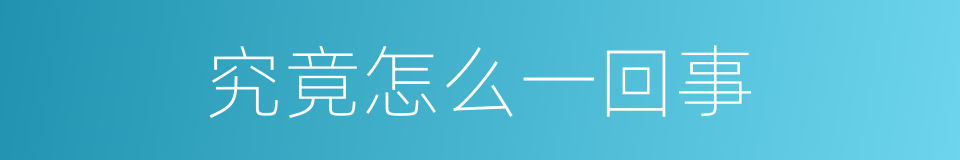 究竟怎么一回事的同义词