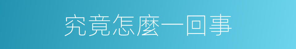 究竟怎麼一回事的同義詞