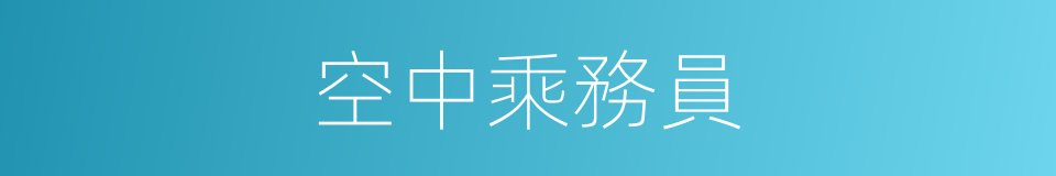空中乘務員的同義詞