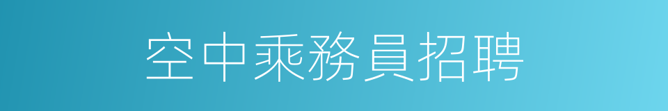 空中乘務員招聘的同義詞