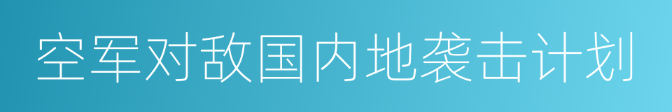 空军对敌国内地袭击计划的同义词