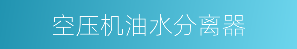 空压机油水分离器的同义词