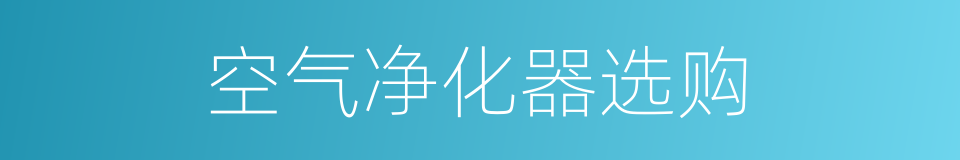 空气净化器选购的同义词