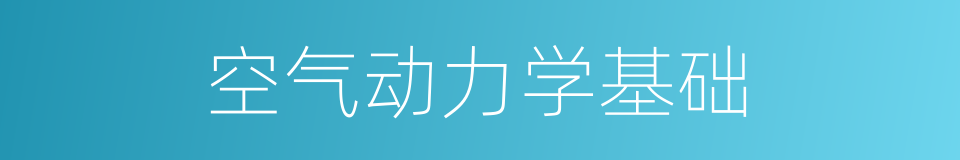 空气动力学基础的同义词