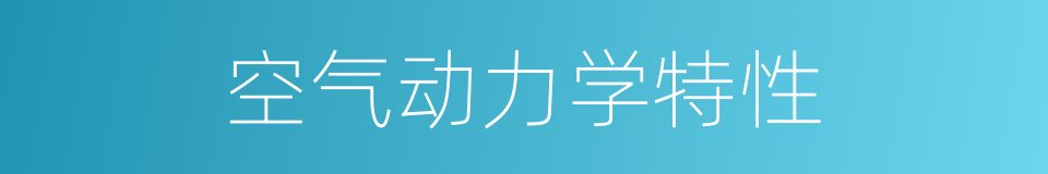 空气动力学特性的同义词