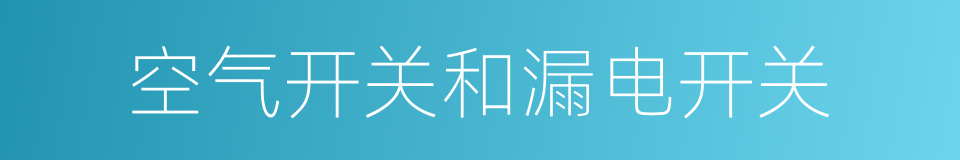 空气开关和漏电开关的同义词