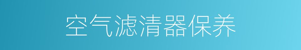 空气滤清器保养的同义词