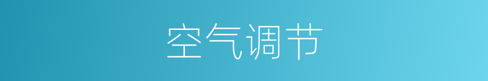 空气调节的意思