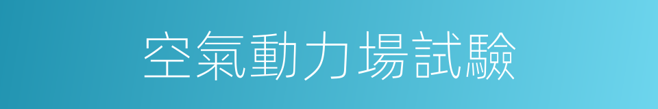 空氣動力場試驗的同義詞