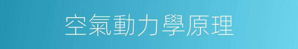 空氣動力學原理的同義詞