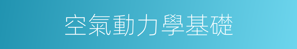 空氣動力學基礎的同義詞