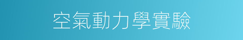 空氣動力學實驗的同義詞