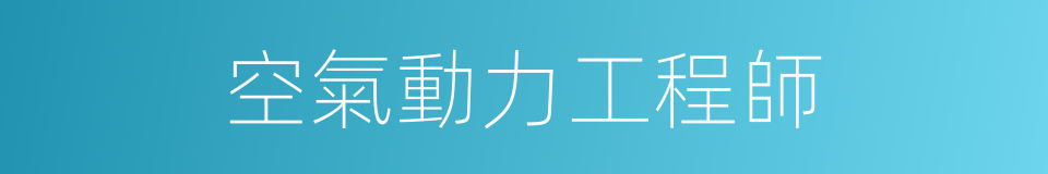 空氣動力工程師的同義詞