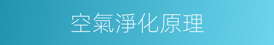 空氣淨化原理的同義詞