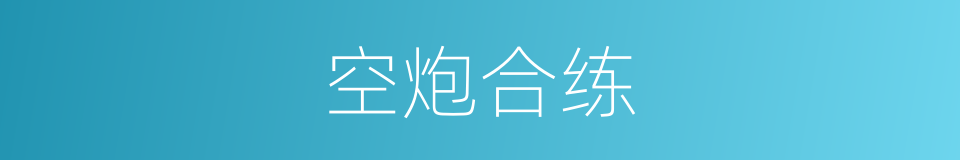 空炮合练的同义词