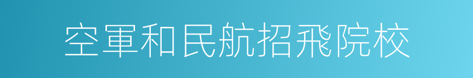 空軍和民航招飛院校的同義詞