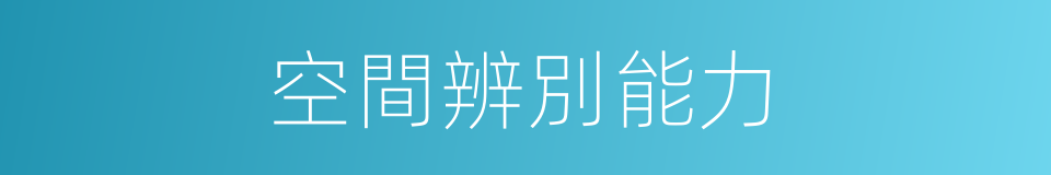 空間辨別能力的同義詞