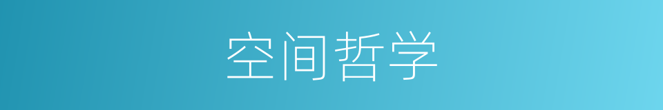 空间哲学的同义词