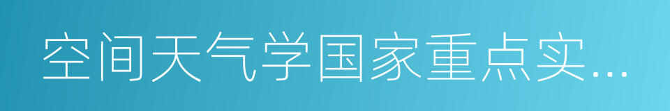 空间天气学国家重点实验室的同义词