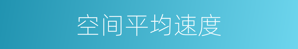 空间平均速度的同义词