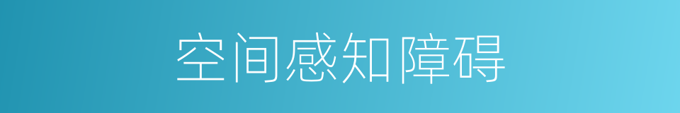 空间感知障碍的同义词