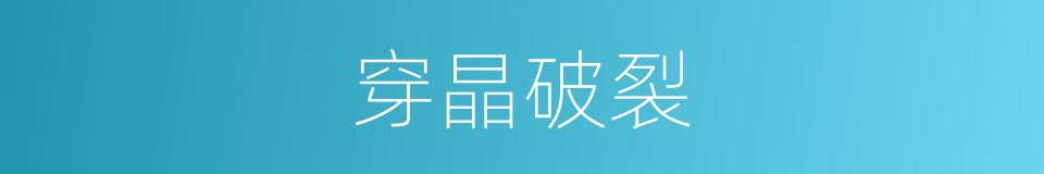 穿晶破裂的同义词