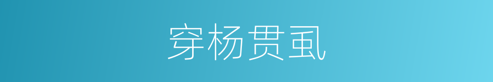 穿杨贯虱的意思