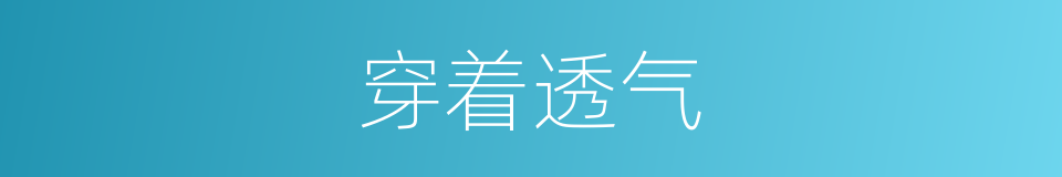穿着透气的同义词
