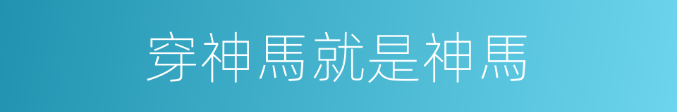 穿神馬就是神馬的同義詞