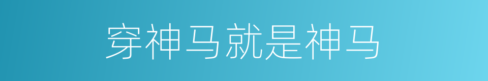 穿神马就是神马的同义词