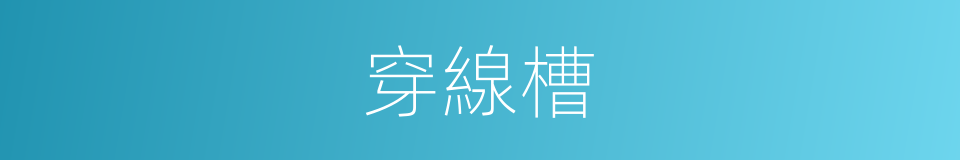 穿線槽的同義詞