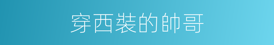 穿西裝的帥哥的同義詞