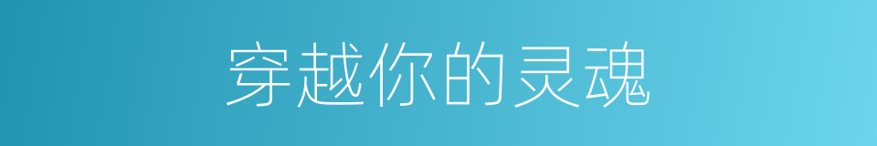 穿越你的灵魂的同义词