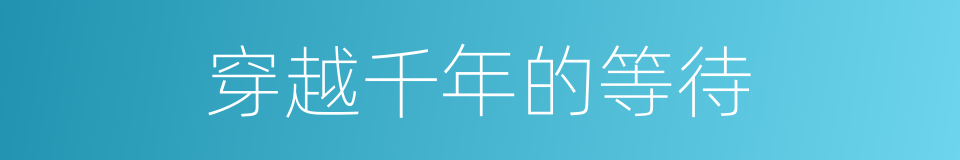 穿越千年的等待的同义词