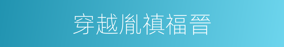 穿越胤禛福晉的同義詞
