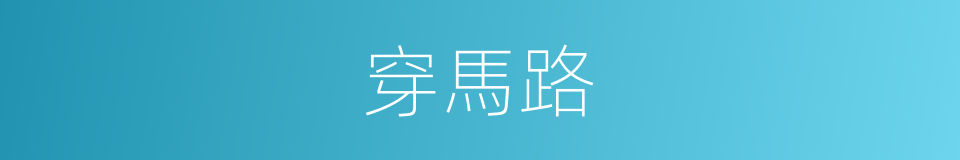 穿馬路的同義詞