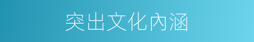 突出文化內涵的同義詞