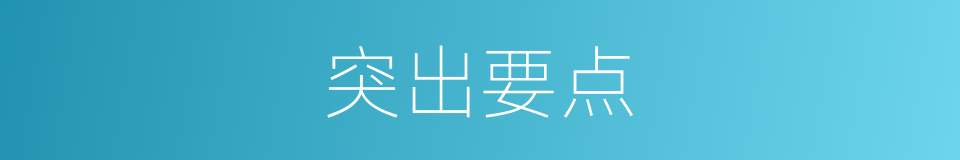 突出要点的同义词
