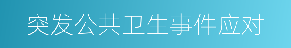 突发公共卫生事件应对的同义词