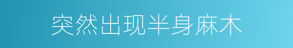 突然出现半身麻木的同义词