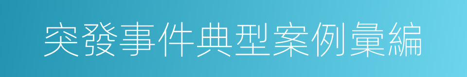 突發事件典型案例彙編的同義詞